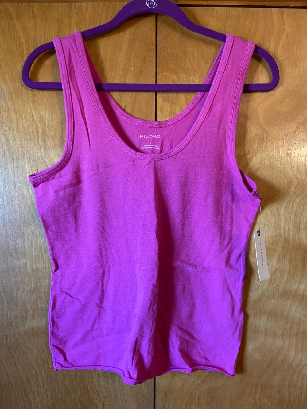 Pilcro Women's Bright Pink Scoop Neck Tank